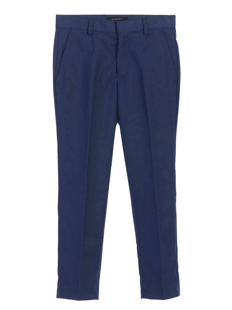 Boys Formal Flat Front Dress Pants With Adjustable Waist - Royal Blue Suit Addiction Boys Formal Flat Front Dress Pants With Adjustable Waist - Royal Blue Suit Addiction