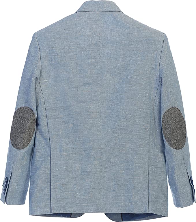 Boys Linen Blazer Jacket with Elbow Patch