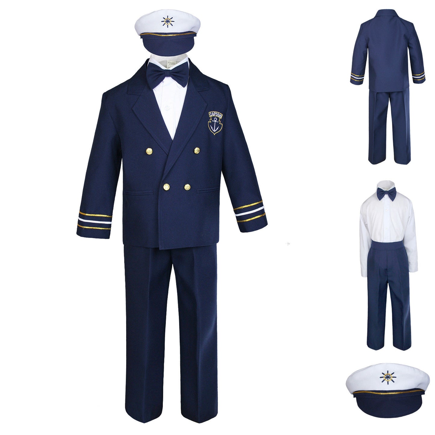 Captain Sailor Suit Nautical Outfit -Navy / Navy