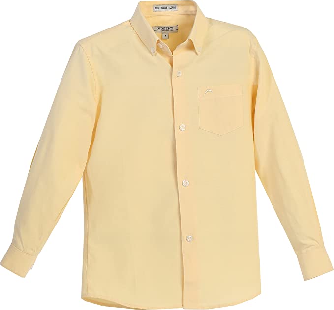 Boy's Oxford Long Sleeve Dress Shirt - Yellow