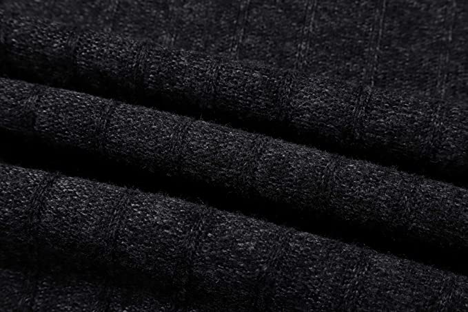 Full Zip Cardigan Patch Design Sweater with Brushed Flannel Lining - Charcoal