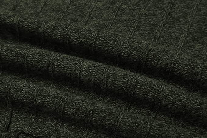 Full Zip Cardigan Patch Design Sweater with Brushed Flannel Lining - Olive
