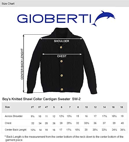 Boys Knitted Shawl Collar Cardigan Sweater %100 Cotton - Black