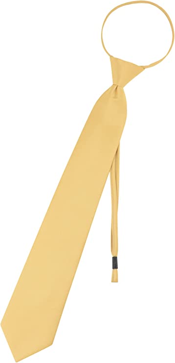 Pre Tied Junior Necktie Solid Color Adjustable Zipper Neck Tie