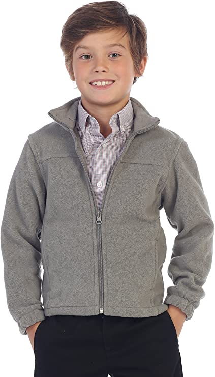 Boys Full Zip Polar Fleece Jacket- Gray