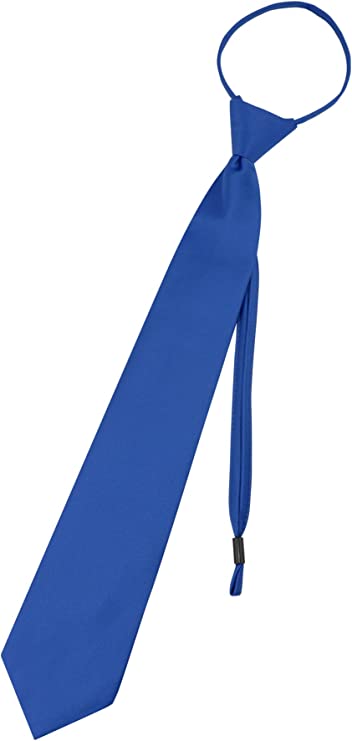 Pre Tied Junior Necktie Solid Color Adjustable Zipper Neck Tie