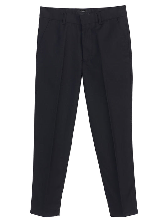Boys Formal Flat Front Dress Pants With Adjustable Waist - Black