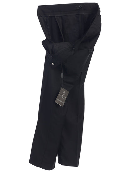 Boys Formal Flat Front Dress Pants With Adjustable Waist - Black