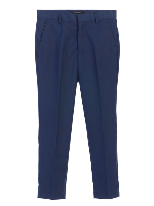Boys Formal Flat Front Dress Pants With Adjustable Waist - Royal Blue