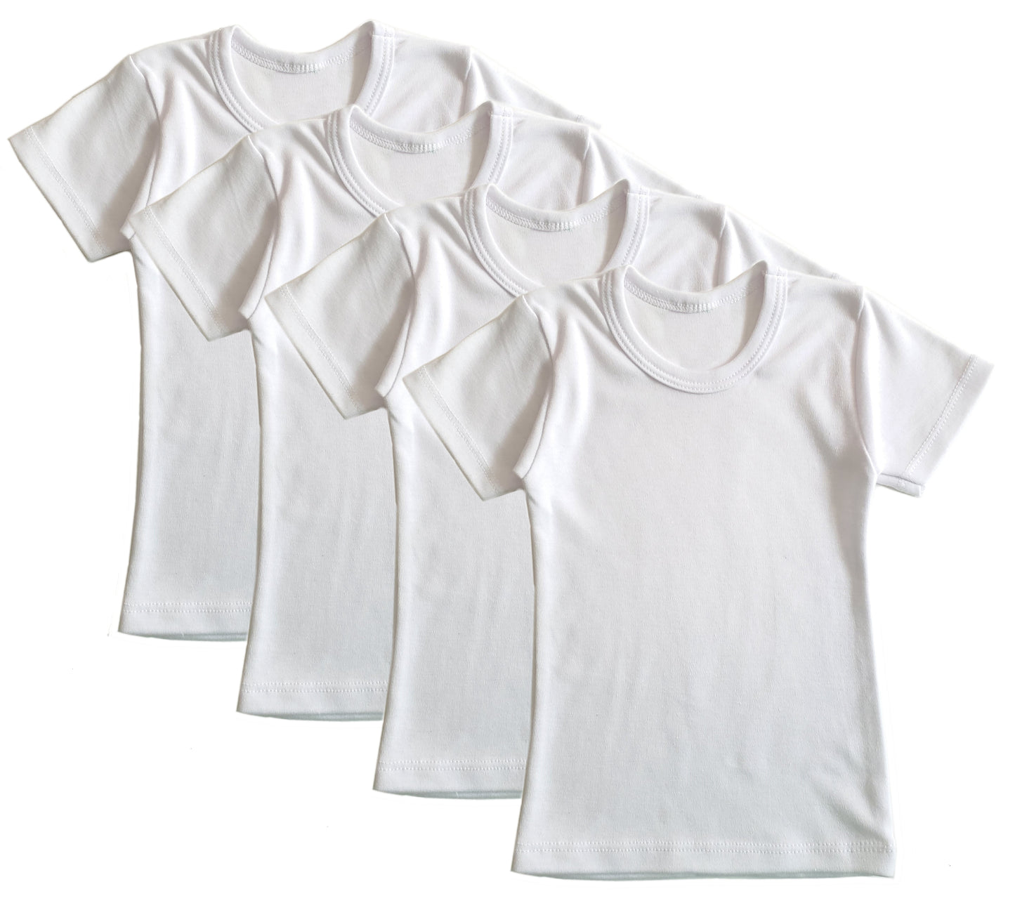Boys Short Sleeve Undershirt Top Kids 4-Pack