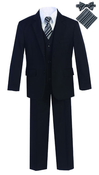 Teenage Boys Slim Fit Black Formal Suit Set 