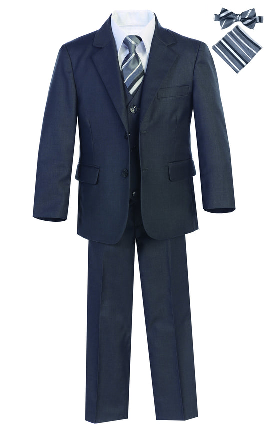 Boys slim fit charcoal formal suit set 