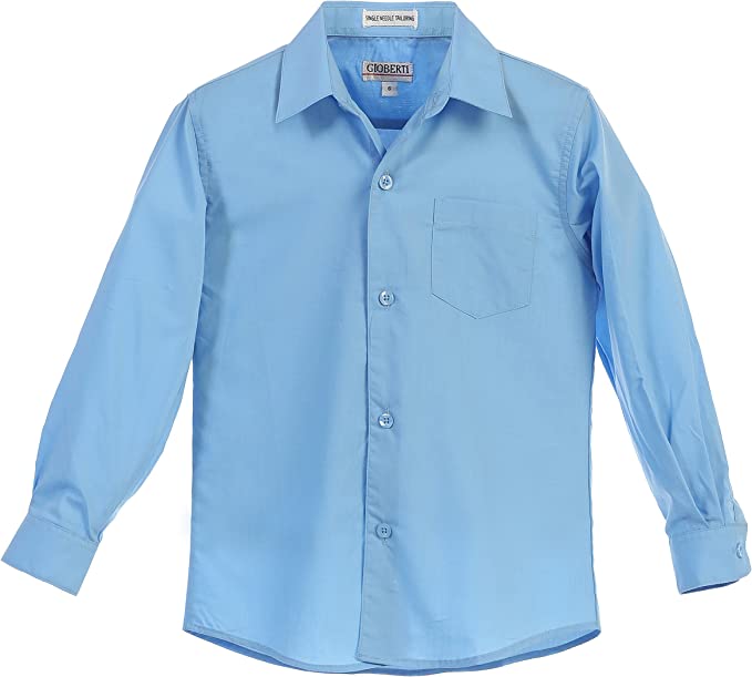 Boy's Long Sleeve Solid Dress Shirt - Sky Blue