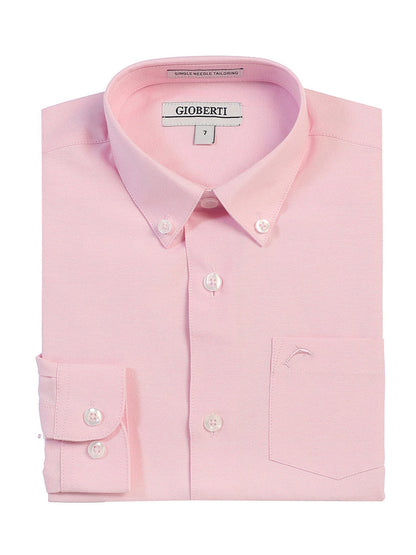 Boy's Oxford Long Sleeve Dress Shirt - Pink