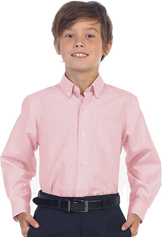 Boy's Oxford Long Sleeve Dress Shirt - Pink