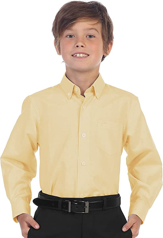 Boy's Oxford Long Sleeve Dress Shirt - Yellow