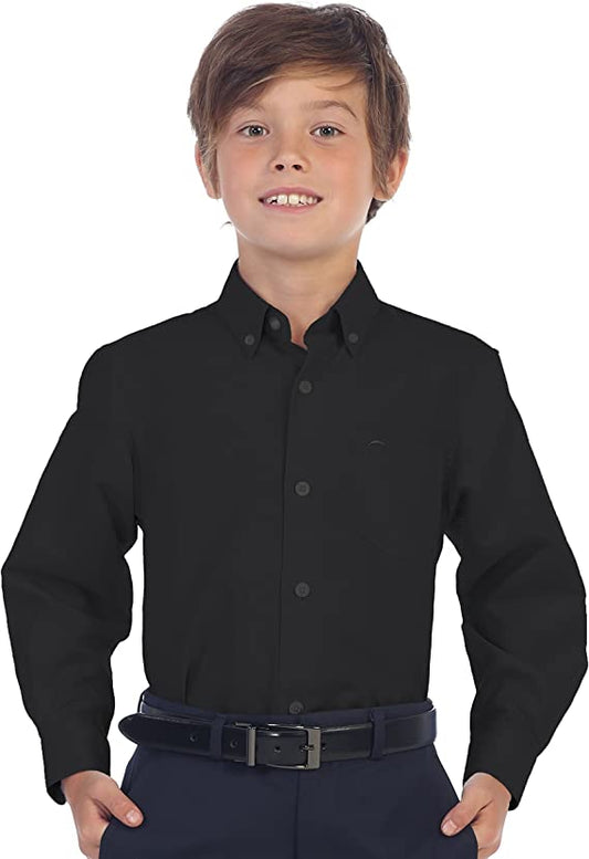 Boy's Oxford Long Sleeve Dress Shirt -Black