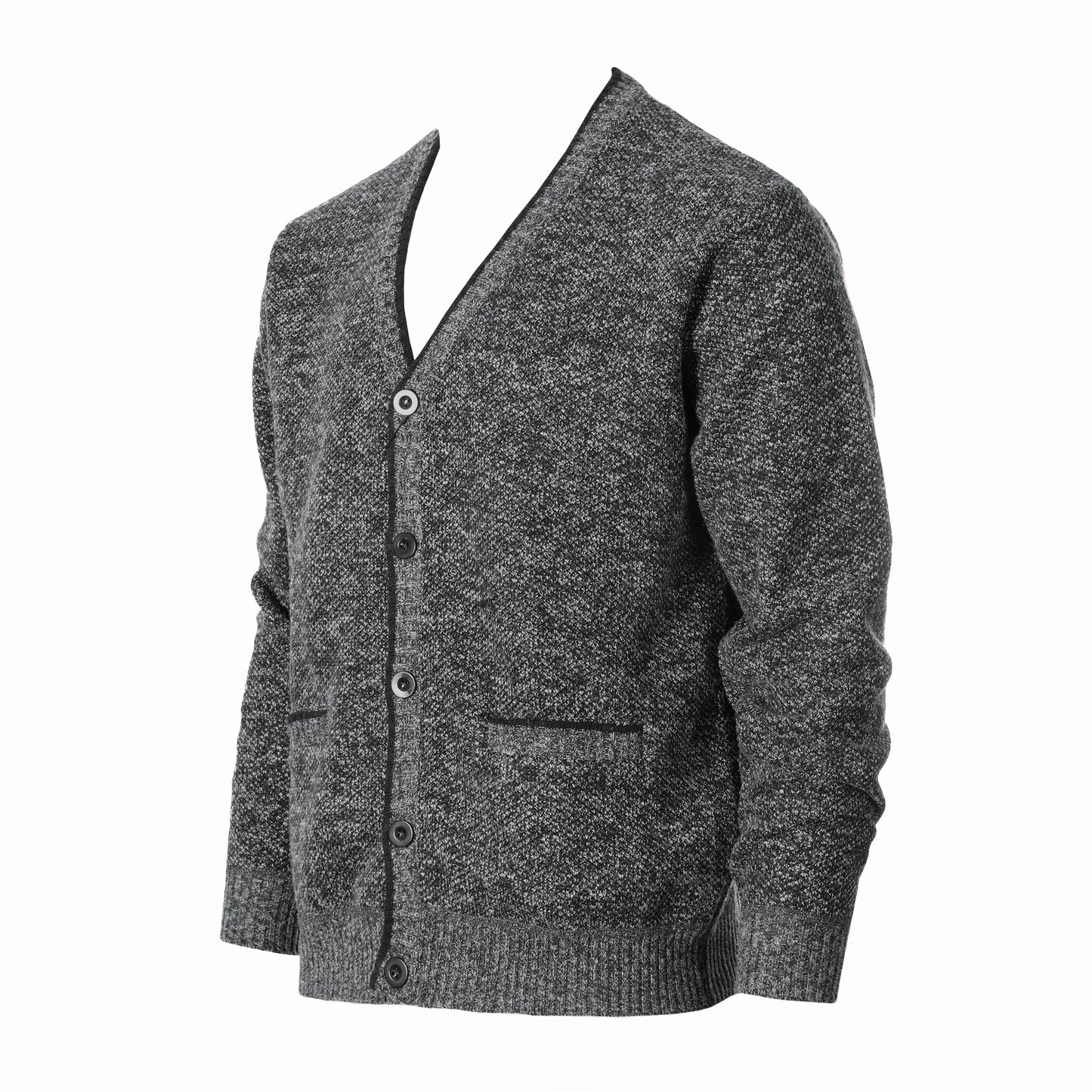 Cardigan Sweater with Soft Brushed Flannel Lining and Pockets -Charcoal