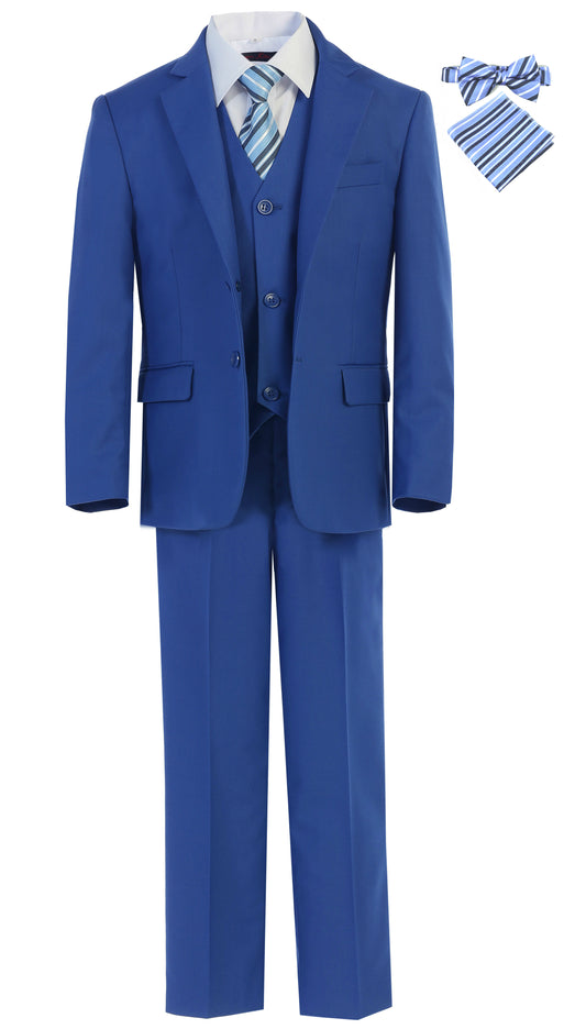 Royal Blue Slim Fit Formal Suit Set for Boys