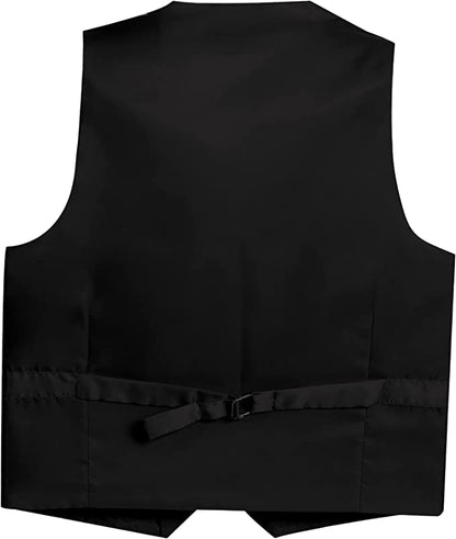 Formal Vest Suit 4 Button Toddler's Kids Boys -Black