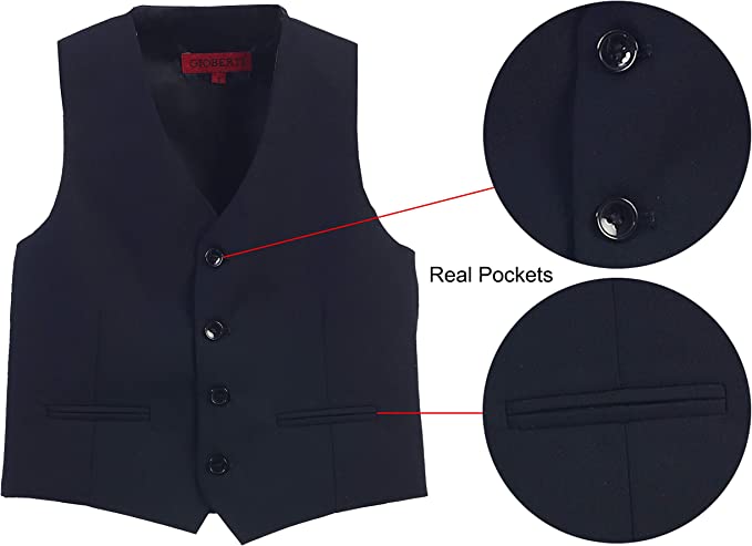 Formal Vest Suit 4 Button Toddler's Kids Boys -Navy