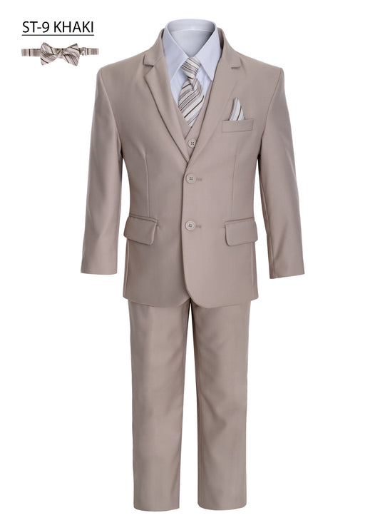 Boys Slim Fit khaki Formal Dress Suit Set 