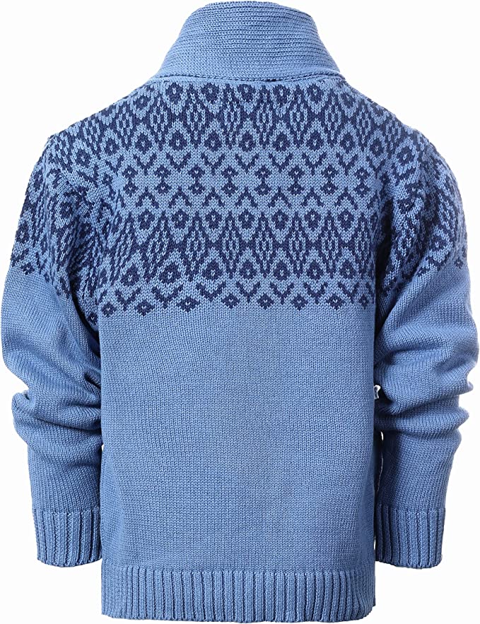 Pullover Knitted Sweater with Toggle Button Closure-Royal Blue