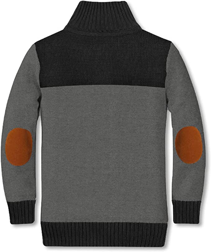 Button Down Collar Knitted Pullover Sweater Charcoal