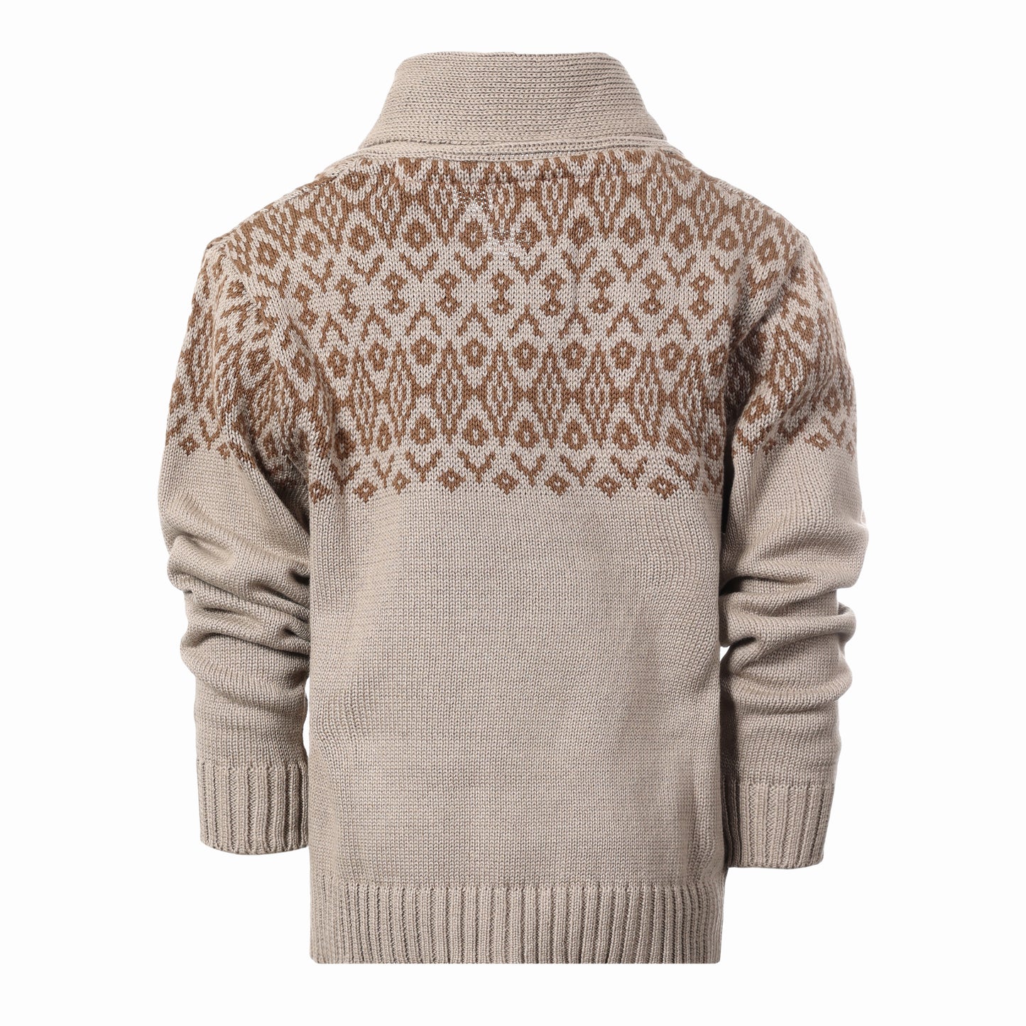 Pullover Knitted Sweater with Toggle Button Closure- Stone