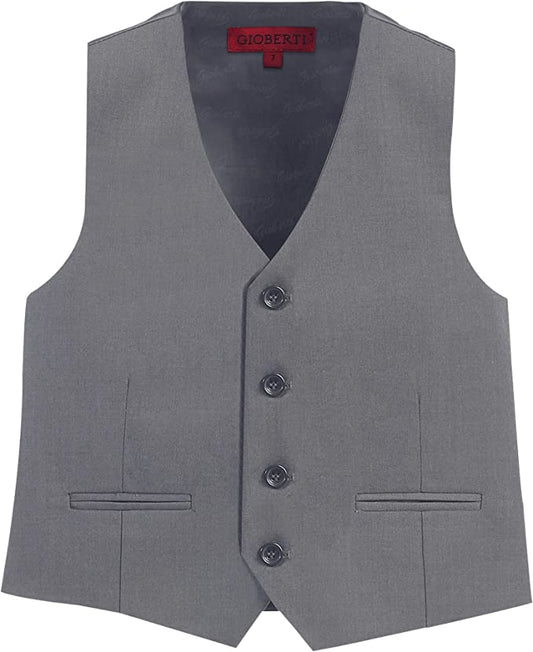 Formal Vest Suit 4 Button Toddler's Kids Boys - Gray