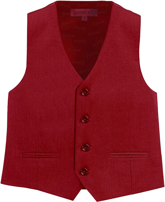 Formal Vest Suit 4 Button Toddler's Kids Boys - Red