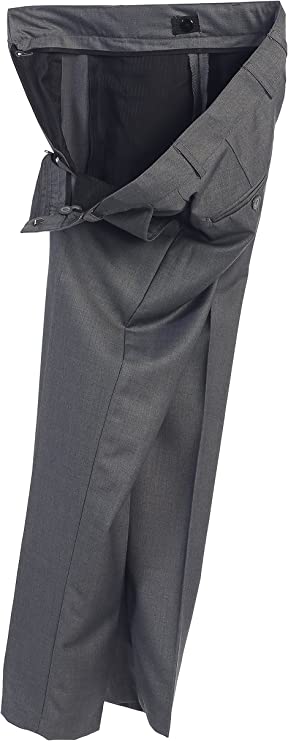 Boys Formal Flat Front Dress Pants With Adjustable Waist - Charcoal