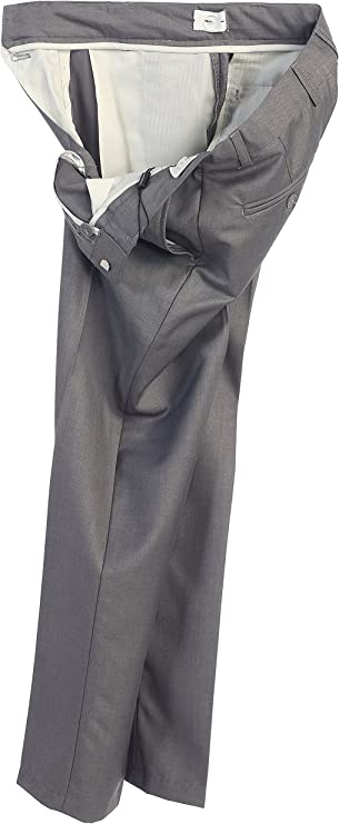 Boys Formal Flat Front Dress Pants With Adjustable Waist - Gray